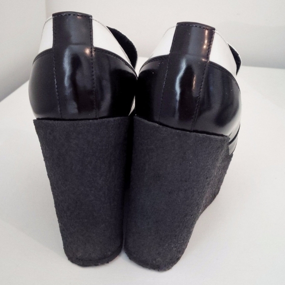 Céline Wedge Loafers Black White Colorblock Size 38.5 , 7 - 7.5 US - Picture 9 of 16